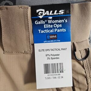NEW GALLS Elite‎ Ops Tactical Cargo Pants Women Khaki Size 02 Inseam 34